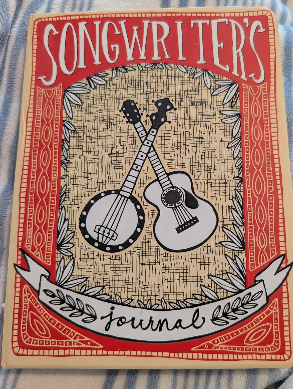 New Unused Songwriter's Journal - By Elizabeth Evans ~ Red & Cream Cover